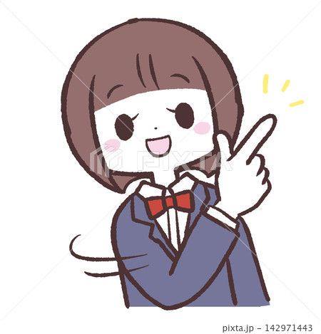 ナイス女子学生のイラスト ナイス女子学生のイラスト 142971443