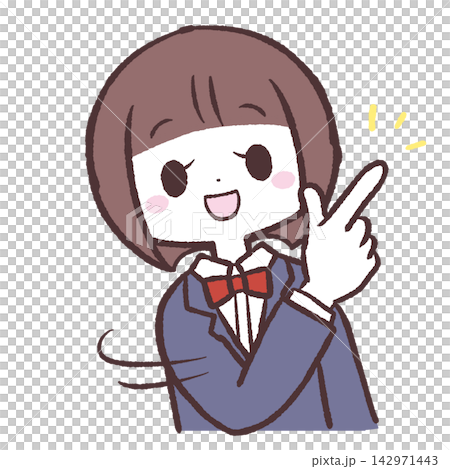 ナイス女子学生のイラスト ナイス女子学生のイラスト 142971443