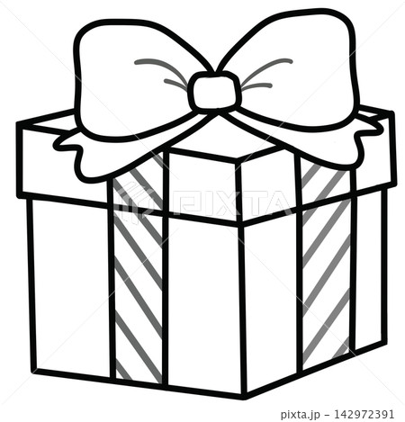 Minimalist Outline Drawing of a Christmas, Elegant Design, Cute hand drawn Minimalist Outline Drawing of a Christmas, Elegant Design, Cute hand drawn 142972391