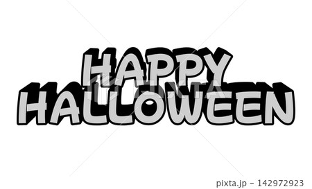 白色のHAPPYHALLOWEENの立体文字 142972923