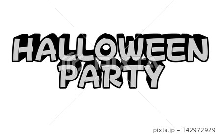 白色のHALLOWEENPARTYの立体文字 白色のHALLOWEENPARTYの立体文字 142972929