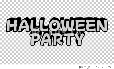 白色のHALLOWEENPARTYの立体文字 白色のHALLOWEENPARTYの立体文字 142972929