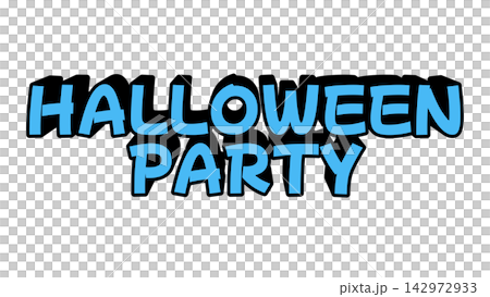 青色のHALLOWEENPARTYの立体文字 青色のHALLOWEENPARTYの立体文字 142972933