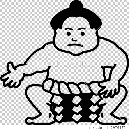 相撲選手的插圖 142976172