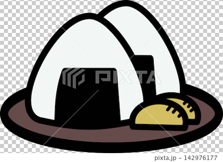 おにぎりとたくあんのイラスト おにぎりとたくあんのイラスト 142976177