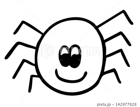Hand drawn spider outline for colouring book, art, painting, Halloween event, activity, costume, animal, circus, theme park, cartoon, character, comic, mascot, standee, toy, trick or treat, outdoor 142977828