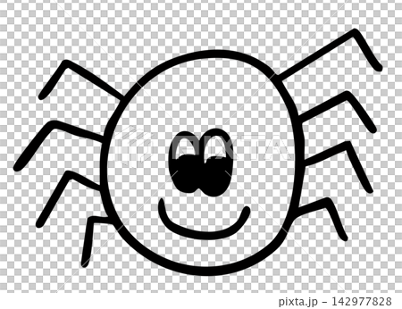 Hand drawn spider outline for colouring book, art, painting, Halloween event, activity, costume, animal, circus, theme park, cartoon, character, comic, mascot, standee, toy, trick or treat, outdoor 142977828