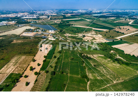 Aerial Farmland Landscape with Rural Fields and Ponds Aerial Farmland Landscape with Rural Fields and Ponds 142978240