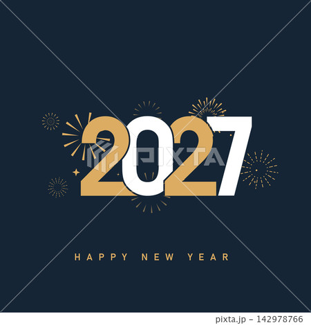 2027 Happy New Year, New years eve Typography Greating post Banner Background 2027 Happy New Year, New years eve Typography Greating post Banner Background 142978766