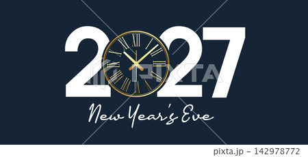 2027 Happy New Year, New years eve Typography Greating post Banner Background 2027 Happy New Year, New years eve Typography Greating post Banner Background 142978772
