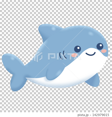 blue shark icon in cartoon style blue shark icon in cartoon style 142979015