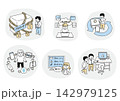 介護DXと高齢者の自立支援を表現したイラストセット 142979125