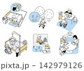 介護DXと高齢者の自立支援を表現したイラストセット 142979126