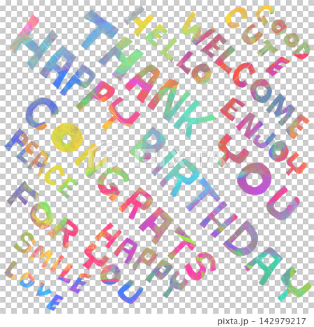 Colorful English message typography set Colorful English message typography set 142979217