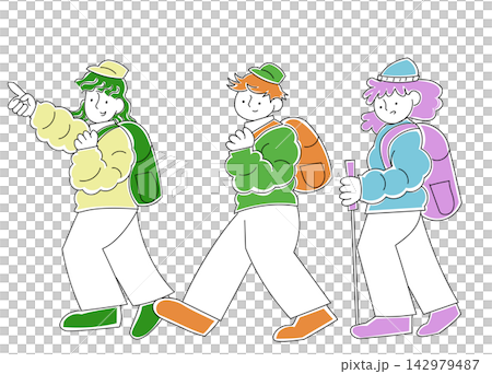 Illustration of people climbing mountains (2) Illustration of people climbing mountains (2) 142979487