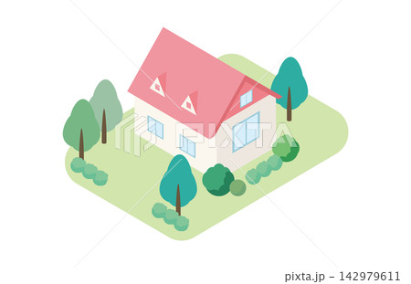 可愛い一戸建て住宅のアイソメトリックイラスト 不動産 マイホーム 住宅ローン ビジネス デザイン素材 可愛い一戸建て住宅のアイソメトリックイラスト 不動産 マイホーム 住宅ローン ビジネス デザイン素材 142979611