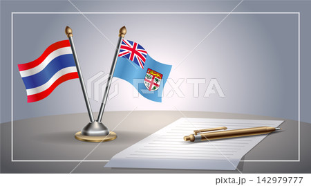 Small national flag of Thailand and Fiji flag Relation, Template Vector Illustration 142979777