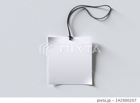 Blank Rectangle gift tag mockup. 3d Render. 142980207