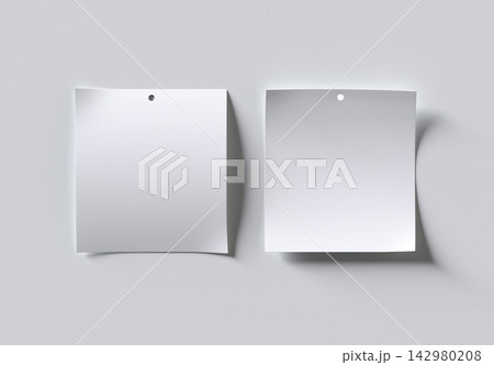 Two Blank Rectangle Tag Mockup. 3d Render. 142980208