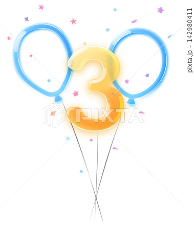 Number three birthday design. 142980411
