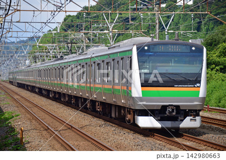 東海道本線 二宮-大磯 JR東日本 E233系3000番台 E-67編成(国府津) 東海道本線 二宮-大磯 JR東日本 E233系3000番台 E-67編成(国府津) 142980663