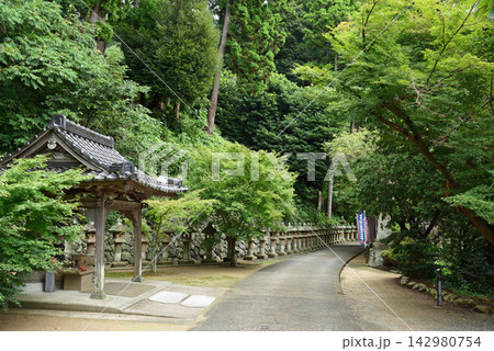 一畑薬師　参道の百八基灯籠 142980754
