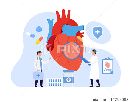 Heart diagnosis and treatment stock illustration Heart diagnosis and treatment stock illustration 142980883