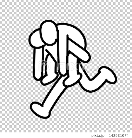 The person carrying and transporting in the stick figure series The person carrying and transporting in the stick figure series 142981074