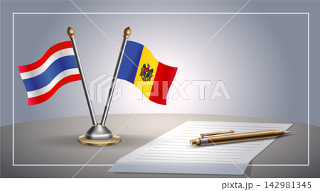 Small national flag of Thailand and Moldova flag Relation, Template Vector Illustration Small national flag of Thailand and Moldova flag Relation, Template Vector Illustration 142981345