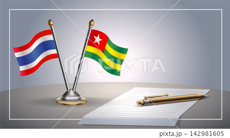 Small national flag of Thailand and Togo flag Relation, Template Vector Illustration 142981605