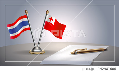Small national flag of Thailand and Tonga flag Relation, Template Vector Illustration Small national flag of Thailand and Tonga flag Relation, Template Vector Illustration 142981606