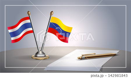 Small national flag of Thailand and Venezuela flag Relation, Template Vector Illustration 142981843