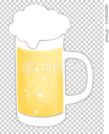 Illustration of beer in a beer mug 142981880