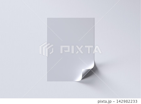 Realistic Paper Stickers with folds. 3d Render. 142982233