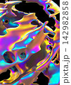 Organic Iridescent Shapes Render. Abstract Futuristic Art 142982858