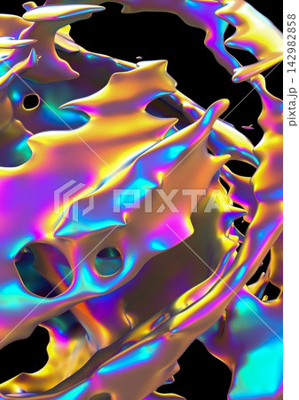 Organic Iridescent Shapes Render. Abstract Futuristic Art Organic Iridescent Shapes Render. Abstract Futuristic Art 142982858