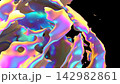 Colorful Abstract Liquid Render. Iridescent Organic Art 142982861