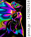 Abstract Neon Liquid Flow Render. Vibrant Surreal Art 142982914