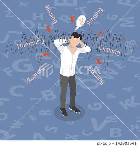 3D Isometric Flat Vector Illustration of Tinnitus, Raising Awareness For Hearing Disorder And Ringing Sound 3D Isometric Flat Vector Illustration of Tinnitus, Raising Awareness For Hearing Disorder And Ringing Sound 142983641