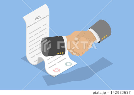 3D Isometric Flat Vector Illustration of MOU, Legal Document, Memorandum Of Understanding 3D Isometric Flat Vector Illustration of MOU, Legal Document, Memorandum Of Understanding 142983657