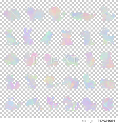 Colorful Baby Animal Hand-Drawn Silhouette Set Colorful Baby Animal Hand-Drawn Silhouette Set 142984064