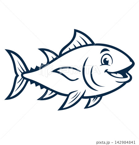 Cartoon tuna fish mascot logo 142984841