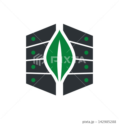 Green Data Center Sustainable Technology Logo Icon Green Data Center Sustainable Technology Logo Icon 142985288