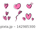手書きのハートセット　ベクター 142985300