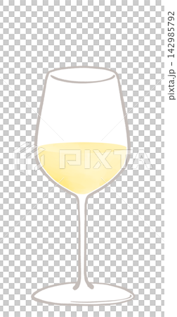 An illustration of white wine in a Chianti-style (all-purpose) wine glass. An illustration of white wine in a Chianti-style (all-purpose) wine glass. 142985792