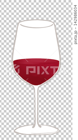 波爾多風格酒杯中的紅酒插圖。 波爾多風格酒杯中的紅酒插圖。 142986034