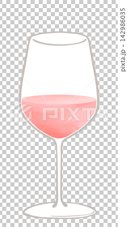 圖中展示的是盛在波爾多風格酒杯中的桃紅葡萄酒。 142986035