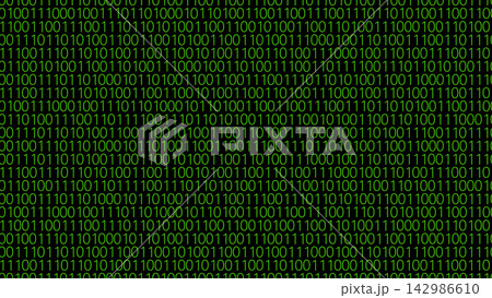 Binary code matrix pattern background with green numbers on black. Cybersecurity and programming seamless vector illustration Binary code matrix pattern background with green numbers on black. Cybersecurity and programming seamless vector illustration 142986610