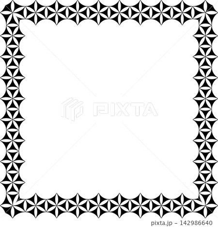 Geometric Floral Pattern for Square Frame or Border. Geometric Floral Pattern for Square Frame or Border. 142986640