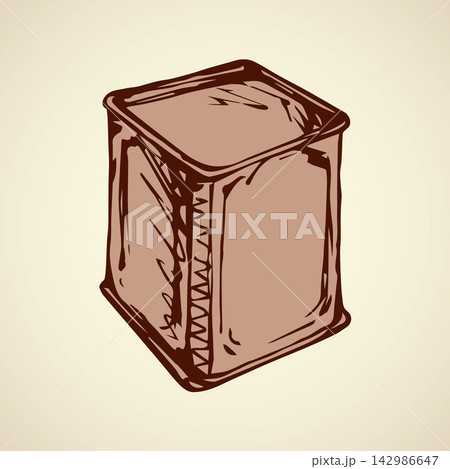 Vector drawing. Box for tea Vector drawing. Box for tea 142986647